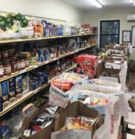 The restocked food pantry.